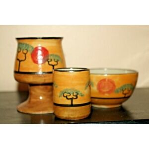 Nkhotakota pottery Malawi, three piece‎ set , handcrafted In Africa